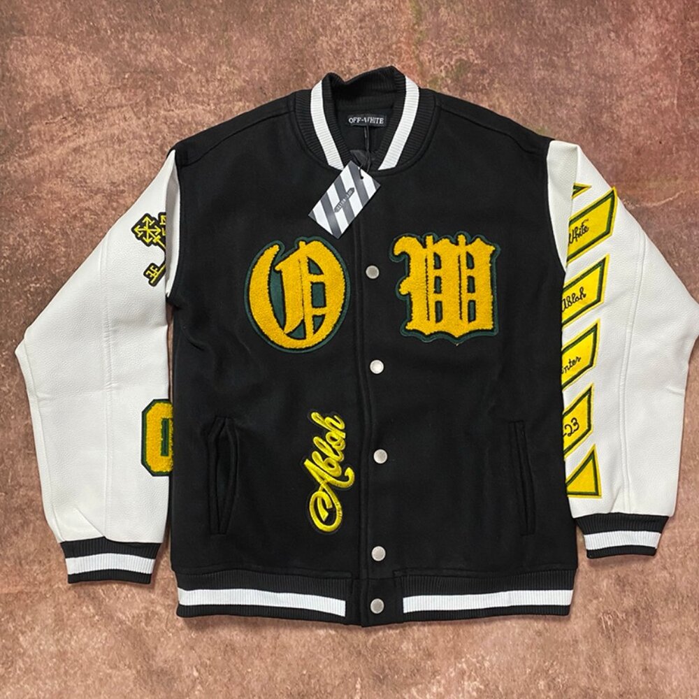 Off-White Black And White Baseball Jacket